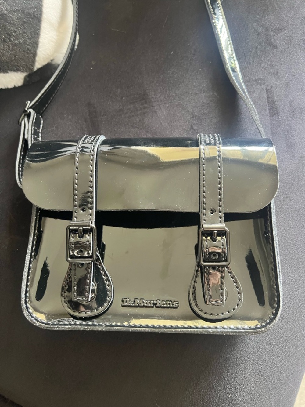 Dr. Martens Glossy Black Patent 7inch Crossbody Satchel